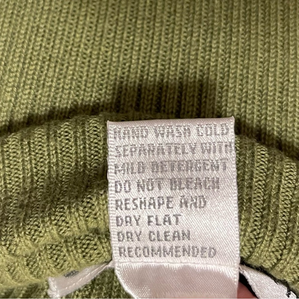 Dressbarn Olive Green Ribbed Long-Sleeved Turtleneck Top, Size S - Picture 4 of 6